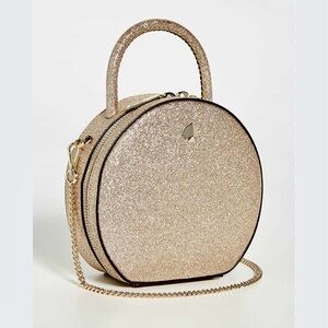 Kate Spade Elegant Gold Glitter Round Handbag